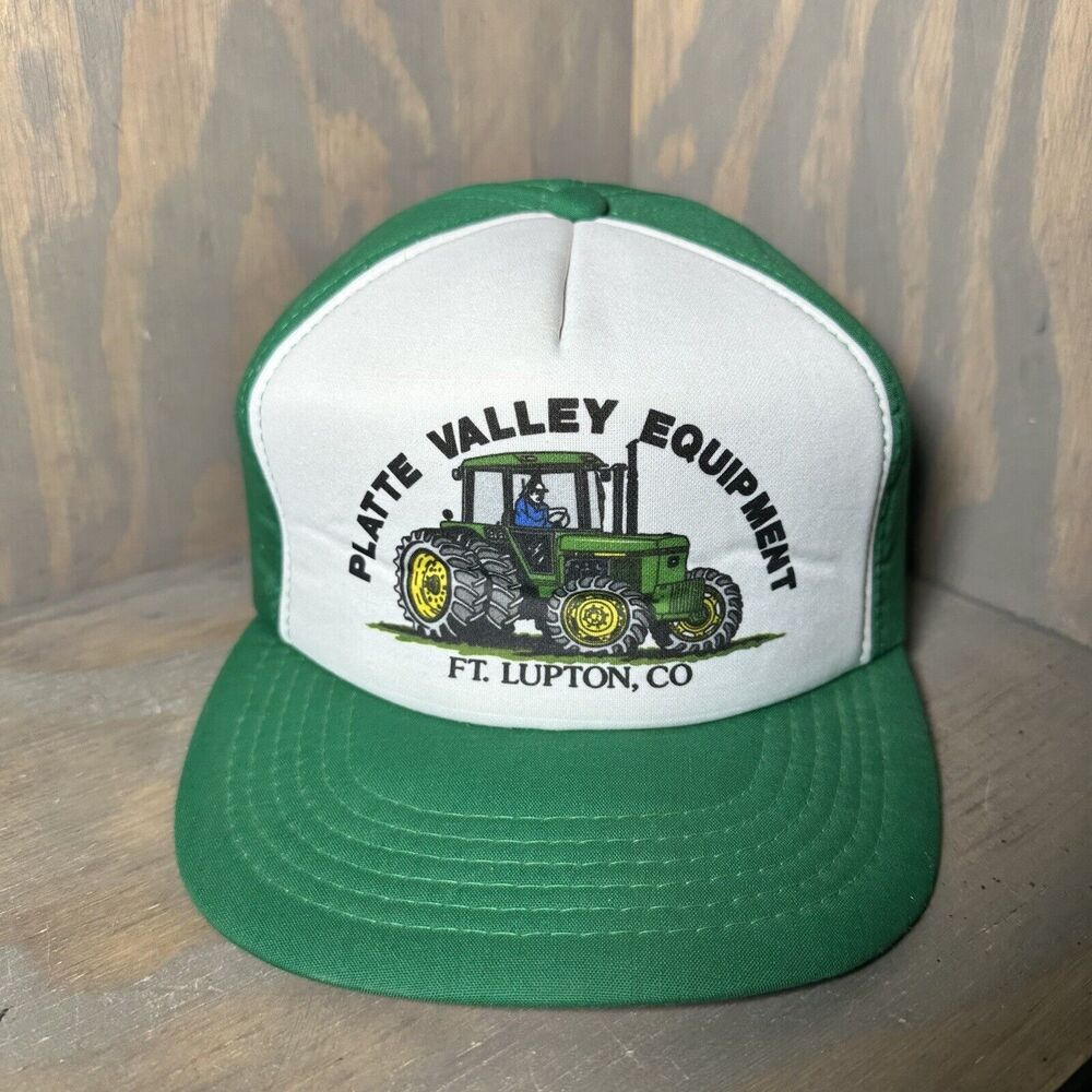 Vintage Youngan Mesh Trucker Style Snapback Hat Cap Platte Valley Equipment - Picture 2 of 8